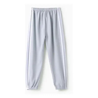 Kid Boy/Kid Girl Sporty Striped Breathable Ankle Length Thin Pants