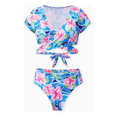 Floral Bandage Swimwear Set for Family - Unisex Matching Outfits