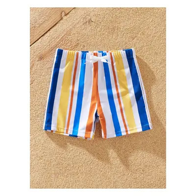 Family Matching Stripe Swim Trunks or Ditsy Floral Shirred Two-Piece Swimsuit