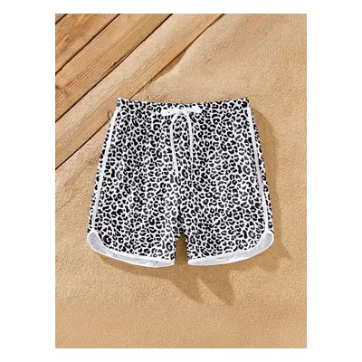 Family Matching Leopard Printed Swim Trunks or Twist Knot High-Waist Swimsuit