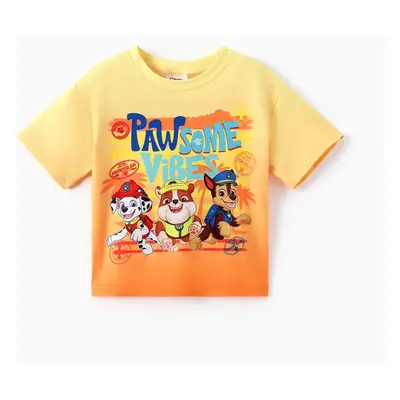 PAW Patrol Toddlers Boys/Girls Chase Marshall Skye And Rubble Pattern Short-sleeve Top