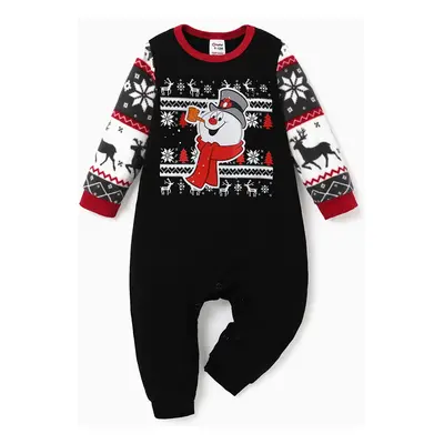 Frosty The Snowman Family Matching Christmas Graphic Print Top and Fleece Pants Pajamas Sets(Fla