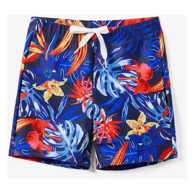 Family Matching Floral Drawstring Swim Trunks or Two-Piece Tassel Trim Flowy Swimsuit