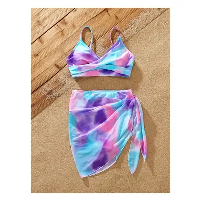 Family Tie-dyed Swimwear Set for Unisex, Tight Polyester Spandex Matching Outfits