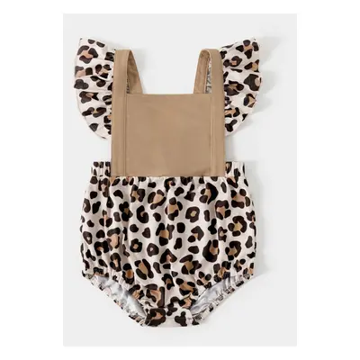 Leopard Print Cold-Shoulder Mommy and Me Dress with Optional Headband