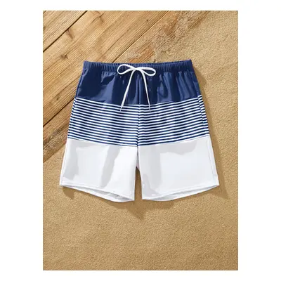 Sexy Stripe Family Swimwear for Unisex - Tight Fit Polyester Spandex Matching Outfits