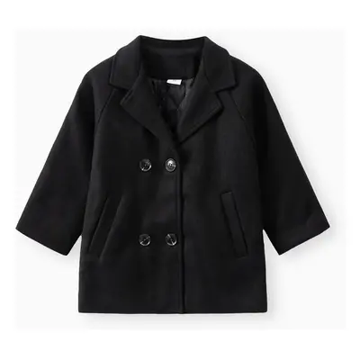 Toddler Girl/Boy Lapel Collar Double Breasted Coat