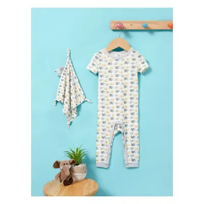 Baby Boy/Girl 2pcs Bamboo Jumpsuit with Soothing Towel