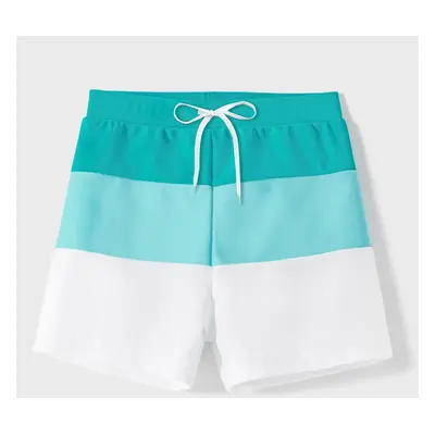 Family Matching Colorblock Self Tie One-piece Swimsuit and Swim Trunks