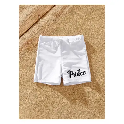 Family Matching Letter Printed Drawstring Swim Trunks or Bow Pattern Strap Swimsuit