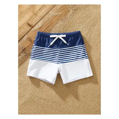 Sexy Stripe Family Swimwear for Unisex - Tight Fit Polyester Spandex Matching Outfits