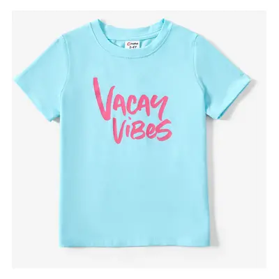 Family Matching Multi Color Vacation Vibe Cotton Tops