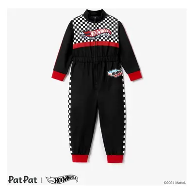 Hot Wheels Toddler Boy Colorblock Logo Print Long-sleeve Racing Jumpsuit