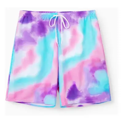 Family Tie-dyed Swimwear Set for Unisex, Tight Polyester Spandex Matching Outfits