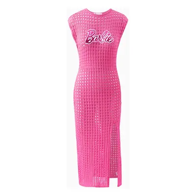 Barbie Mommy And Me 1pc Hollow-out Crochet Tank Knitted Slit Dress