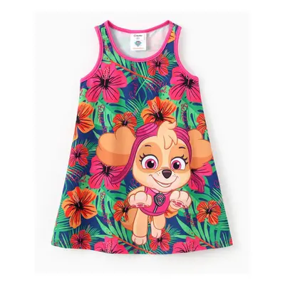 PAW Patrol Toddlers Girl 1pc Skye Tropical Plant Sleeveless Dresse