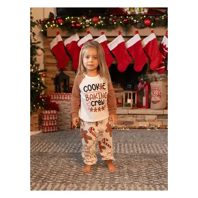 Christmas Family Matching Letter and Gingerbread Man Print Long-sleeve Pajamas Sets