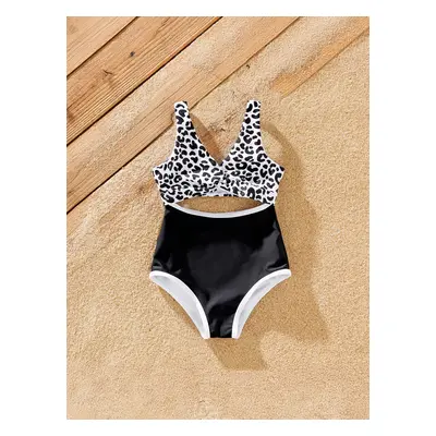 Family Matching Leopard Printed Swim Trunks or Twist Knot High-Waist Swimsuit