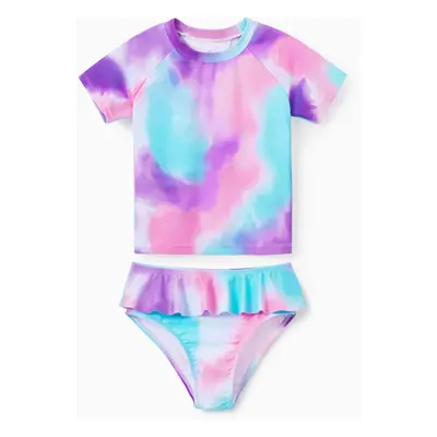 Family Tie-dyed Swimwear Set for Unisex, Tight Polyester Spandex Matching Outfits