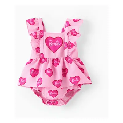 Barbie Mommy And Me 1pc Heart Allover Print Sleeveless Smocking Dress/Jumpsuit