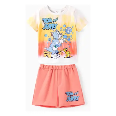 Tom and Jerry Toddler Boy 2pcs 2pcs Character Gradient Top and Shorts Set