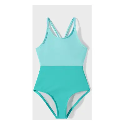 Family Matching Colorblock Self Tie One-piece Swimsuit and Swim Trunks