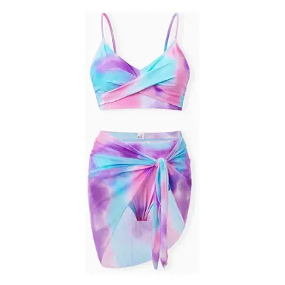 Family Tie-dyed Swimwear Set for Unisex, Tight Polyester Spandex Matching Outfits