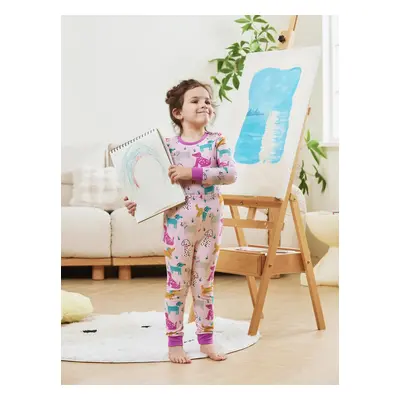 Bamboo Viscose Baby/Toddler 2-Piece Childlike Animal Print Snug-Fitting Pajamas Set