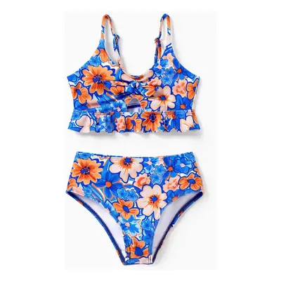 Broken Flower Family Swimwear Set Polyester Unisex