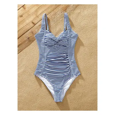 Sexy Stripe Family Swimwear for Unisex - Tight Fit Polyester Spandex Matching Outfits