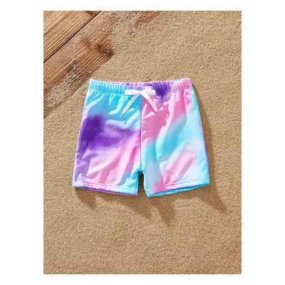 Family Tie-dyed Swimwear Set for Unisex, Tight Polyester Spandex Matching Outfits