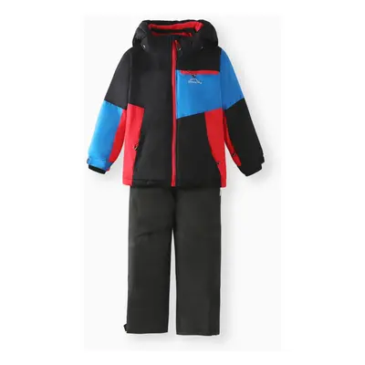 2PCS Kid Girl Color Blocking Design Sporty Zipper Set