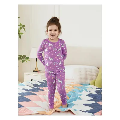 Bamboo Viscose Baby/Toddler 2-Piece Childlike Animal Print Snug-Fitting Pajamas Set