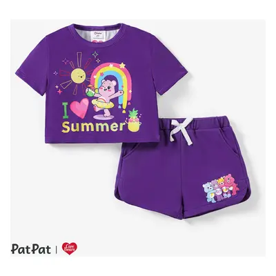 Care Bears 2pcs Toddler Girls Character Print Rainbow Sporty Set