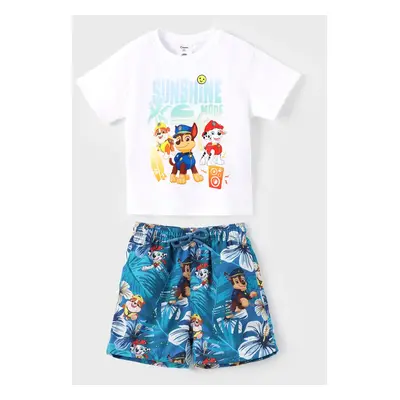 PAW Patrol Toddlers Boys 2pcs Chase Marshall Rubble Palm Tree Pattern Cotton Top And Shorts Set