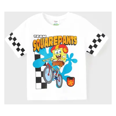 SpongeBob SquarePants Kid Boy 1pc Cotton Caracter Pattern Graffiti Short-sleeve Top