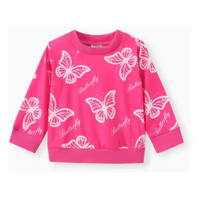 Baby Girl Sweet Butterfly Animal print Pullover Hoodie