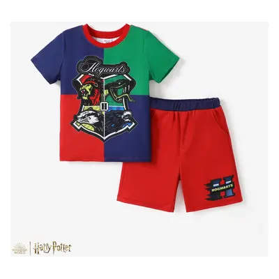 Harry Potter 2pcs Toddler Boys College Badge T-shirt with Shorts Sporty Set