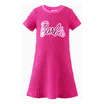 Barbie Mommy And Me 1pc Logo Embroidered Textured Short-sleeve Dress