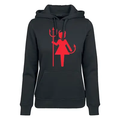 Slogans Female devil Hooded sweater black