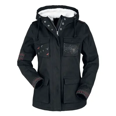 Full Volume by EMP Winter Jacket with Prints and Embroidery Winter Jacket black