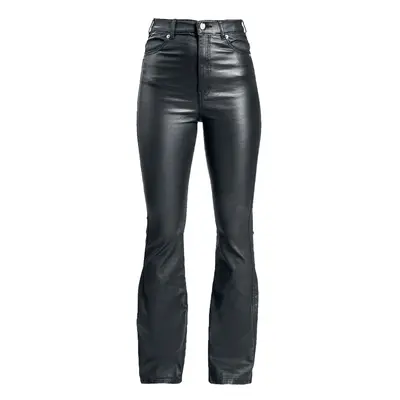 Dr. Denim Moxy Flare Imitation Leather Trousers black