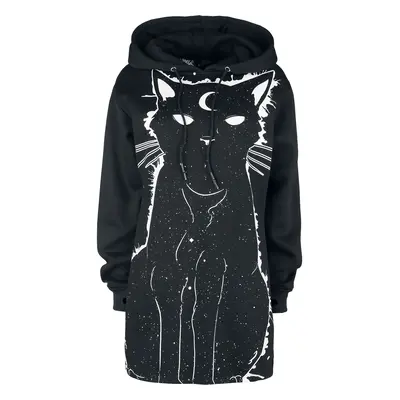 Heartless Moon Kitty Hood Hooded sweater black white