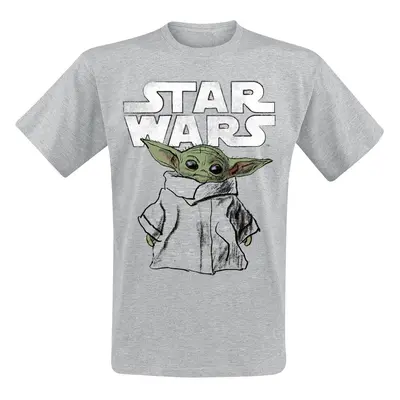 Star Wars The Mandalorian - Grogu - Sketch T-Shirt mottled grey