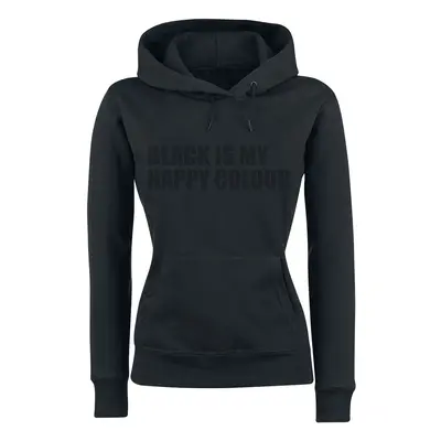 Slogans Black Is My Happy Colour Hooded sweater black