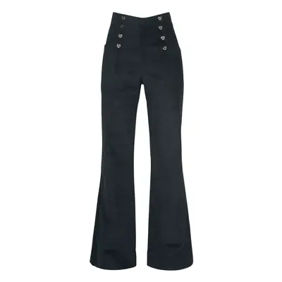 Voodoo Vixen Blith Black Corduroy High-Waisted Trousers Cloth Trousers black