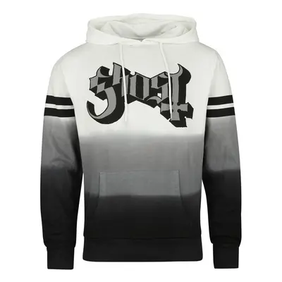 Ghost Logo Dip Dye Hooded sweater white black