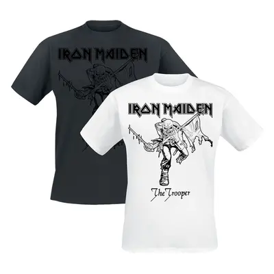 Iron Maiden Trooper - Doppelpack T-Shirt black white