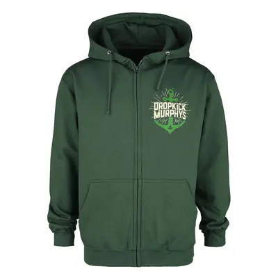 Dropkick Murphys Anchor Admat Green Hooded zip dark green