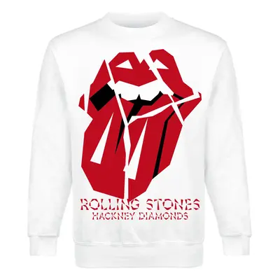 The Rolling Stones Diamond Tongue White Crewneck Sweatshirt white